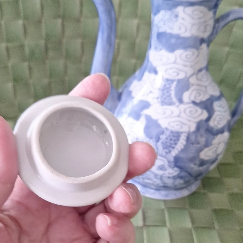 Pier 1 Blue and White Ceramic Teapot